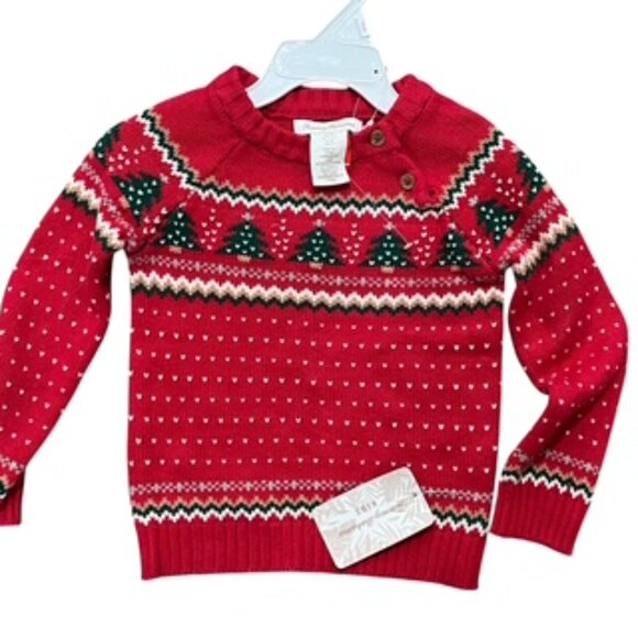 NEW Tommy Bahama Christmas Sweater Boys Size 2T Red Knit NWT - Picture 1 of 12